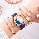 Load image into Gallery viewer, Beautiful Cat Watch &amp; Bracelet Set 5PCs
