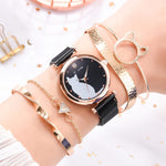 Load image into Gallery viewer, Beautiful Cat Watch &amp; Bracelet Set 5PCs
