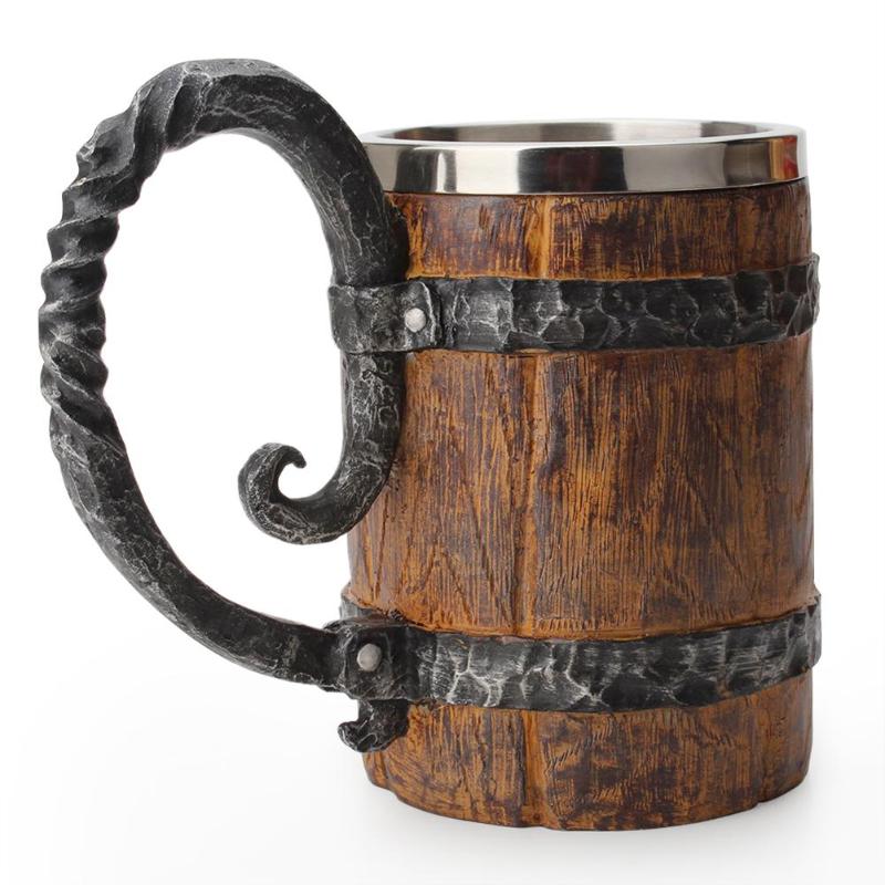 Crude Wood Mug / Double Wall Insulated Tumbler