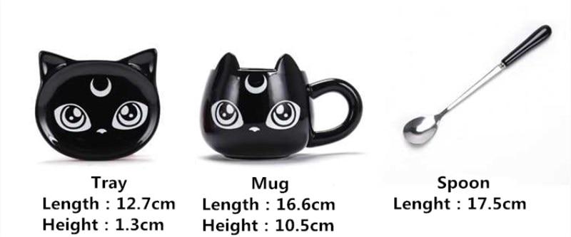 Black Cat Ceramics Mug [Coffee Mug + Spoon + Tray] - PawOfFun