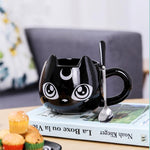 Load image into Gallery viewer, Black Cat Ceramics Mug [Coffee Mug + Spoon + Tray] - PawOfFun
