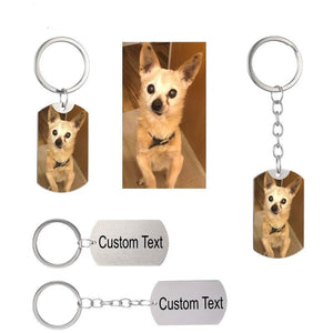 Custom Keychain | Personalized Engraved Photo & Text - PawOfFun