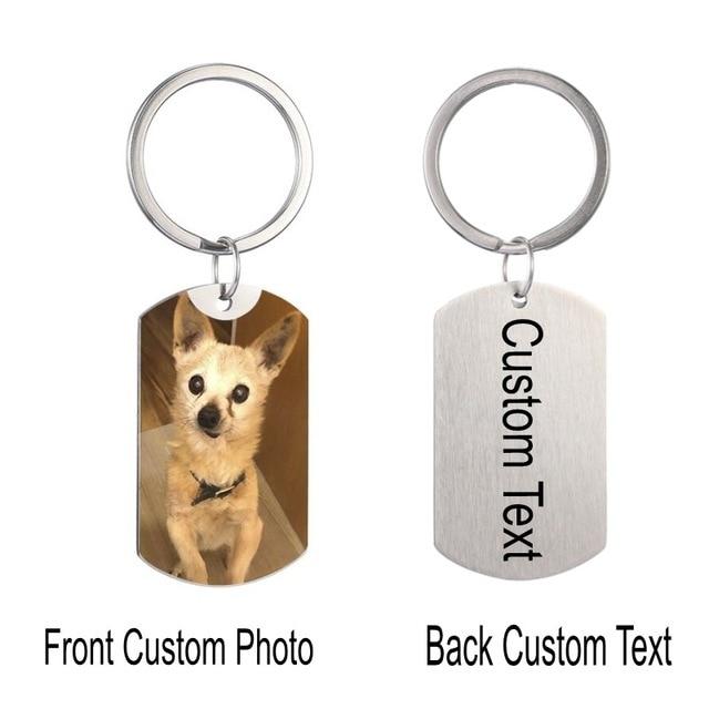 Custom Keychain | Personalized Engraved Photo & Text - PawOfFun