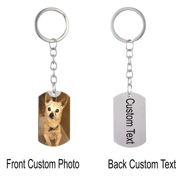 Custom Keychain | Personalized Engraved Photo & Text - PawOfFun