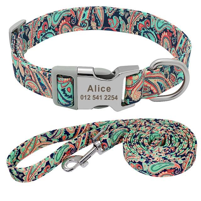 Custom Dog Collar and Leash Set - PawOfFun