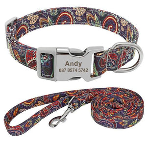 Custom Dog Collar and Leash Set - PawOfFun