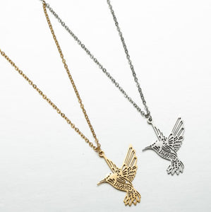 Stainless Steel Hummingbird, Cat Necklace For Women