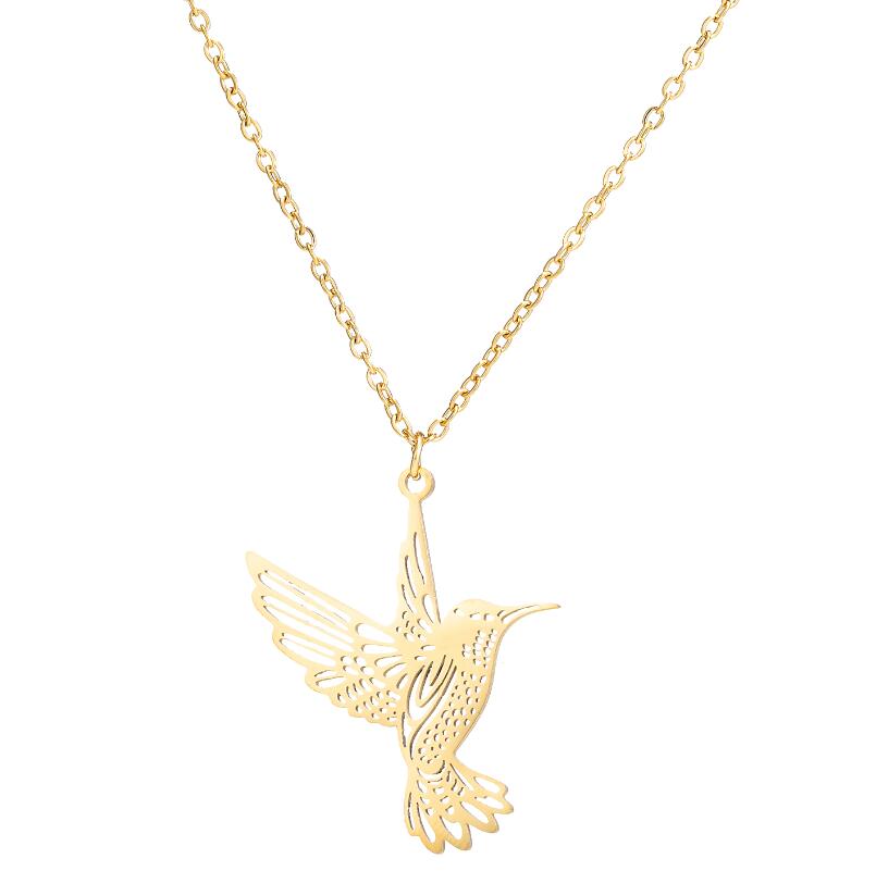 Stainless Steel Hummingbird, Cat Necklace For Women