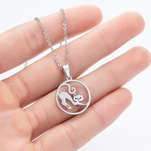 Stainless Steel Hummingbird, Cat Necklace For Women