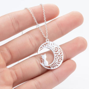 Stainless Steel Hummingbird, Cat Necklace For Women