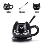 Load image into Gallery viewer, Black Cat Ceramics Mug [Coffee Mug + Spoon + Tray] - PawOfFun
