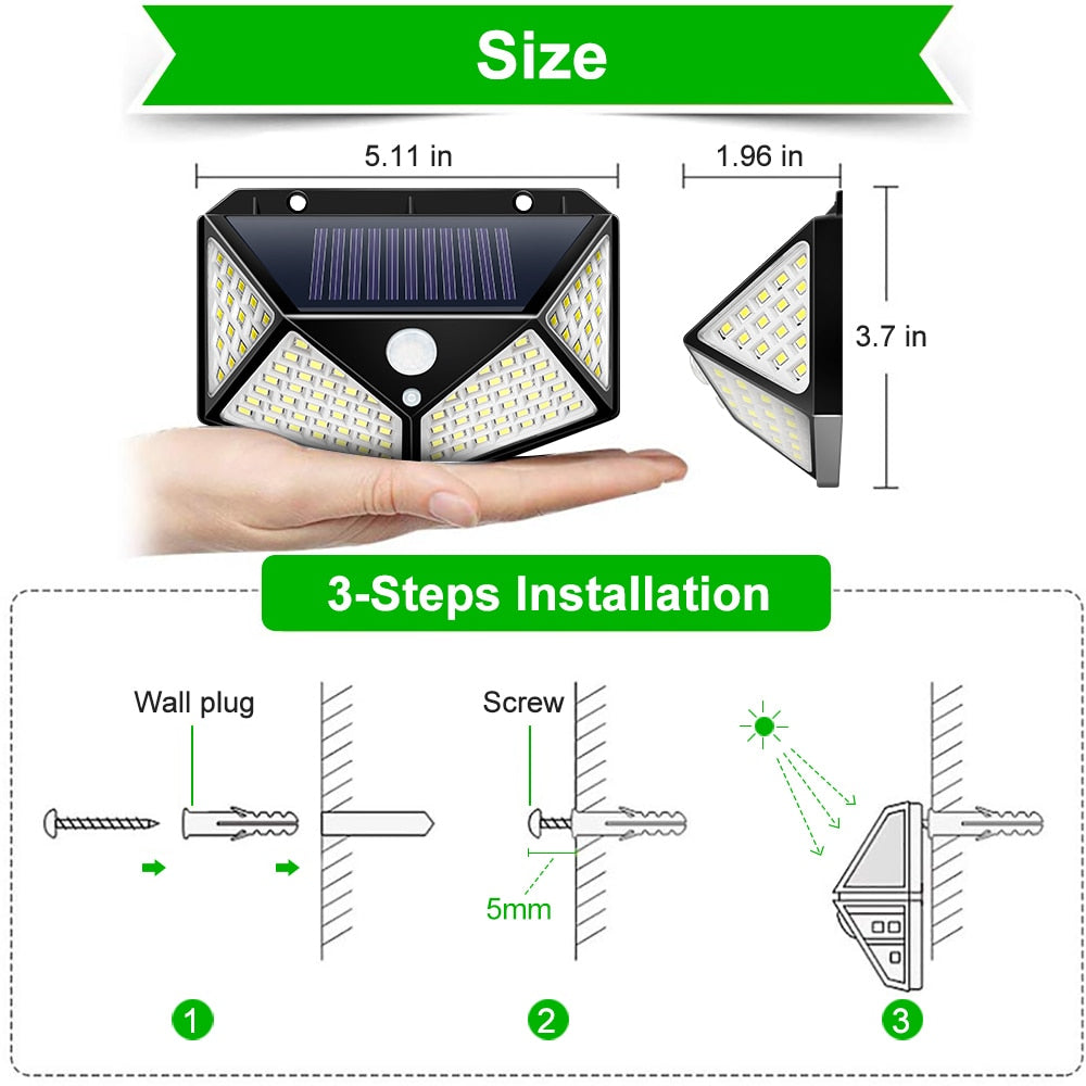 LED Outdoor Solar Light | Waterproof, PIR Motion Sensor, Garden Light