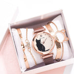 Load image into Gallery viewer, Beautiful Cat Watch &amp; Bracelet Set 5PCs
