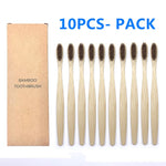 Load image into Gallery viewer, 10PCS Natural Bamboo Toothbrush, Soft Bristle
