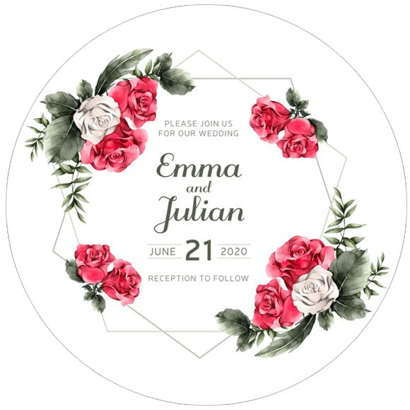 96pcs Custom Wedding Invitation Stickers