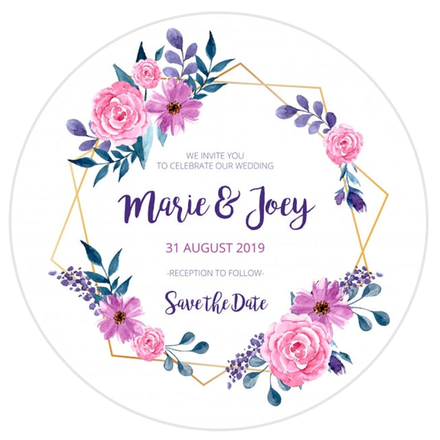 96pcs Custom Wedding Invitation Stickers