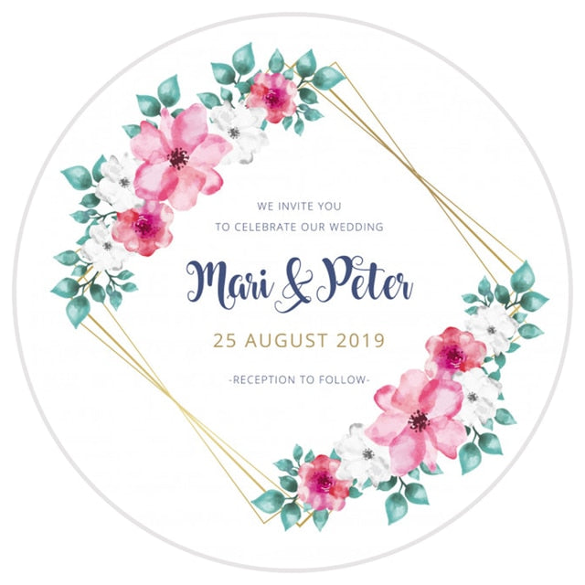 96pcs Custom Wedding Invitation Stickers