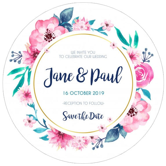 96pcs Custom Wedding Invitation Stickers