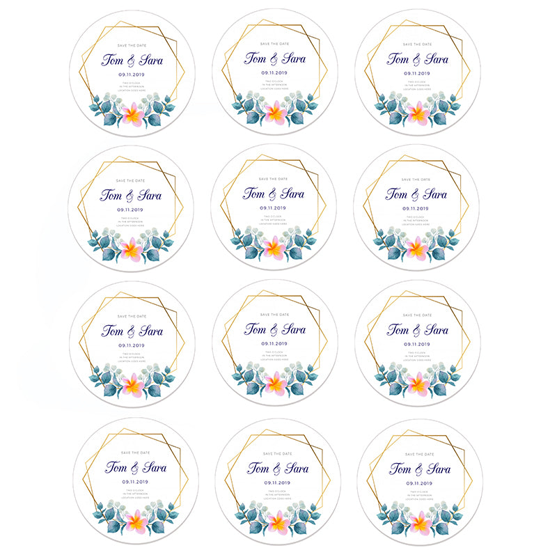 96pcs Custom Wedding Invitation Stickers